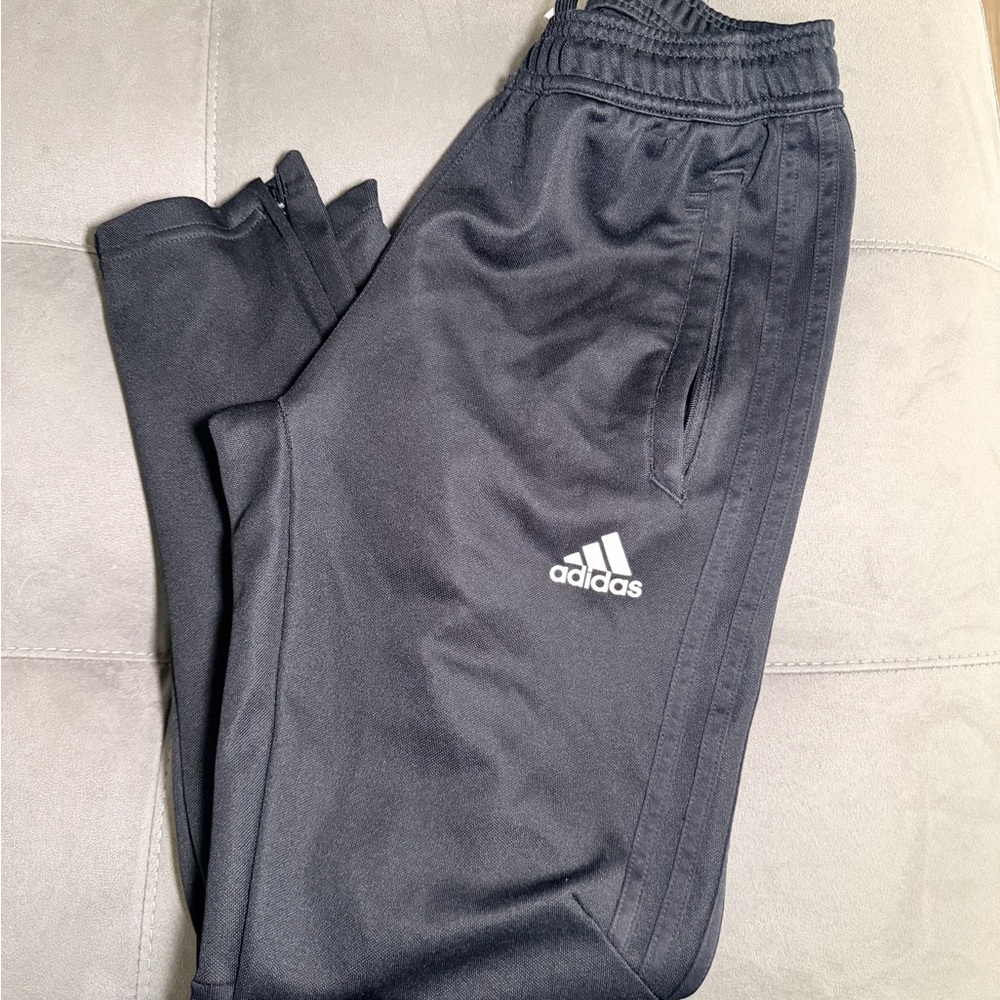 Adidas Black Joggers with White Logo